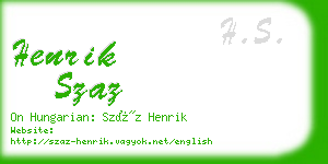 henrik szaz business card